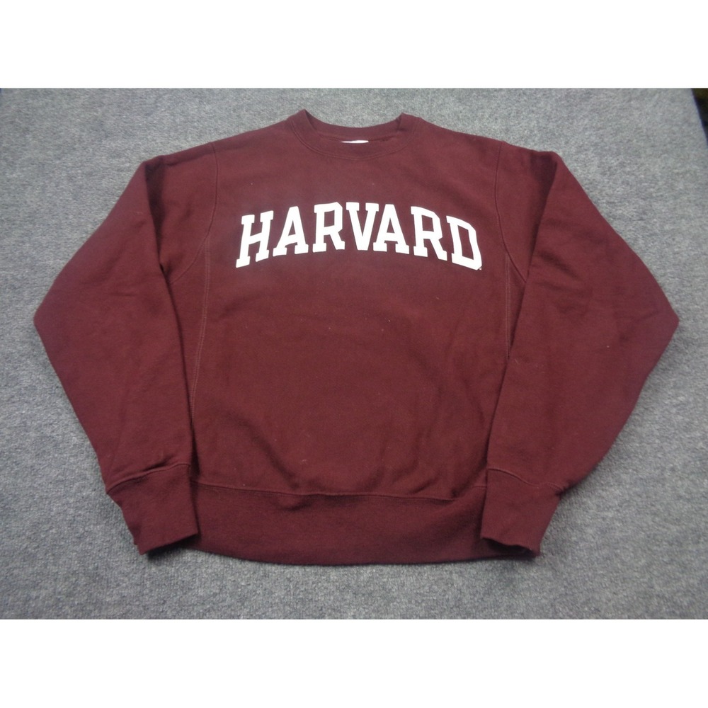 Harvard University Champion Reverse Weave Sweatshirt Mens S Maroon